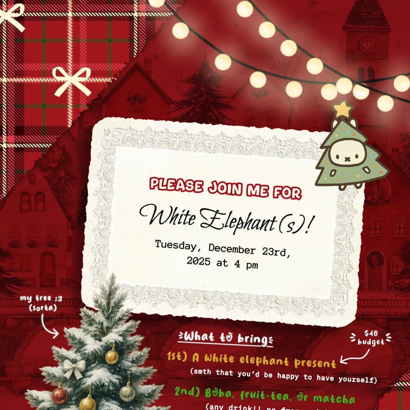 White Elephant Invite
